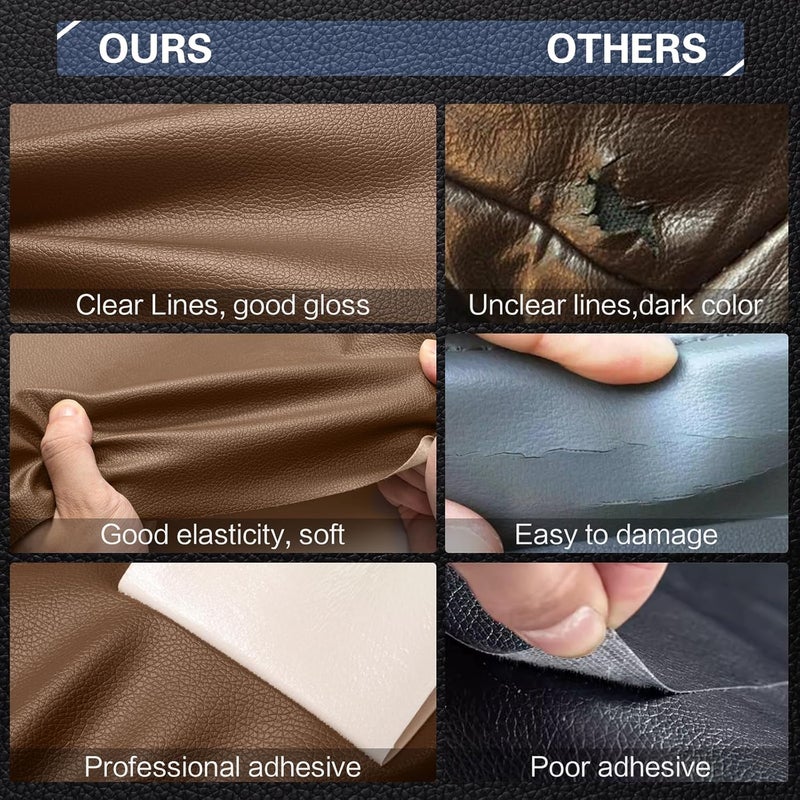 AZ Leather Repair Kit for Furniture 16"x 63" Leather Tape Repair Patch Self Adhesive Sofa Vinyl Repair Patch Kit for Car Seat,Couch,Boat Seat,Chair - Black - Image 4